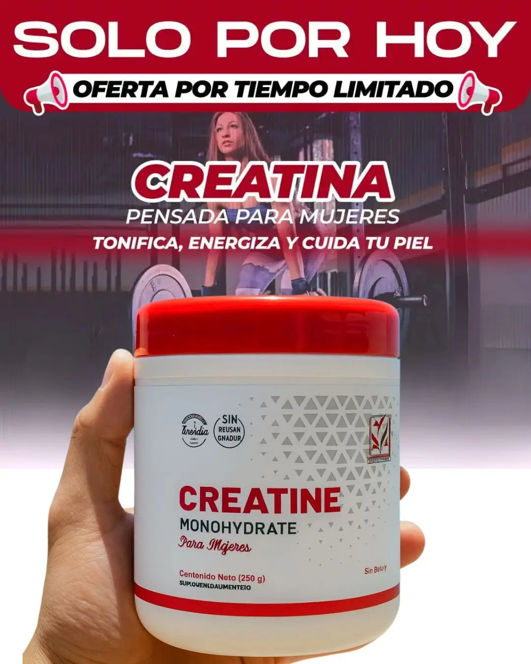 Creatina + Colágeno diseñada para mujeres